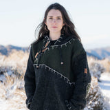 Womens Woodville Stitch NZ Wool Jersey - Forest Green