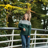 Womens Nordic Australian Lambswool Jersey - Forest