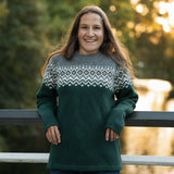 Womens Nordic Australian Lambswool Jersey - Forest