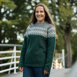 Womens Nordic Australian Lambswool Jersey - Forest