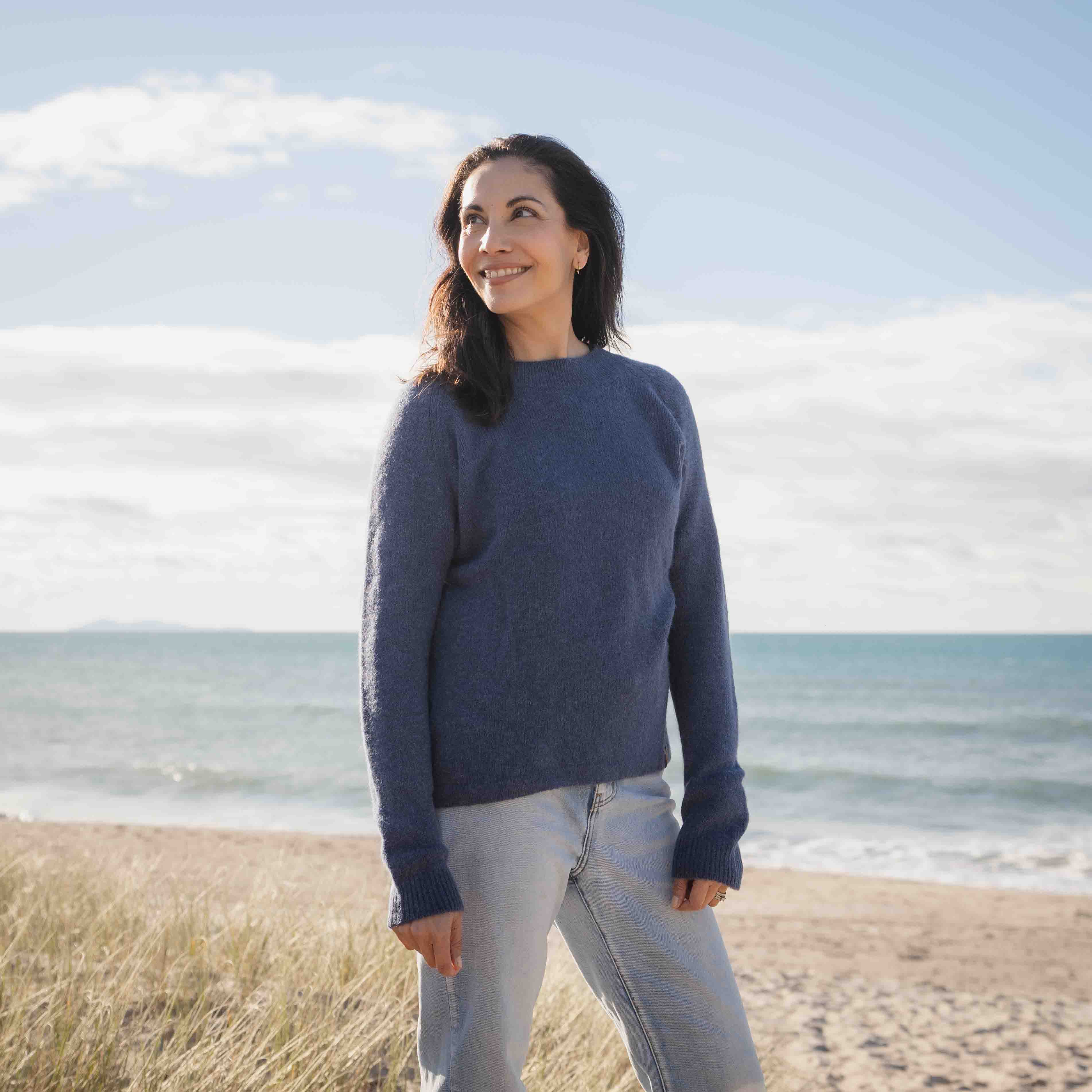 Womens Plateau Yak Wool Jersey - Light Denim