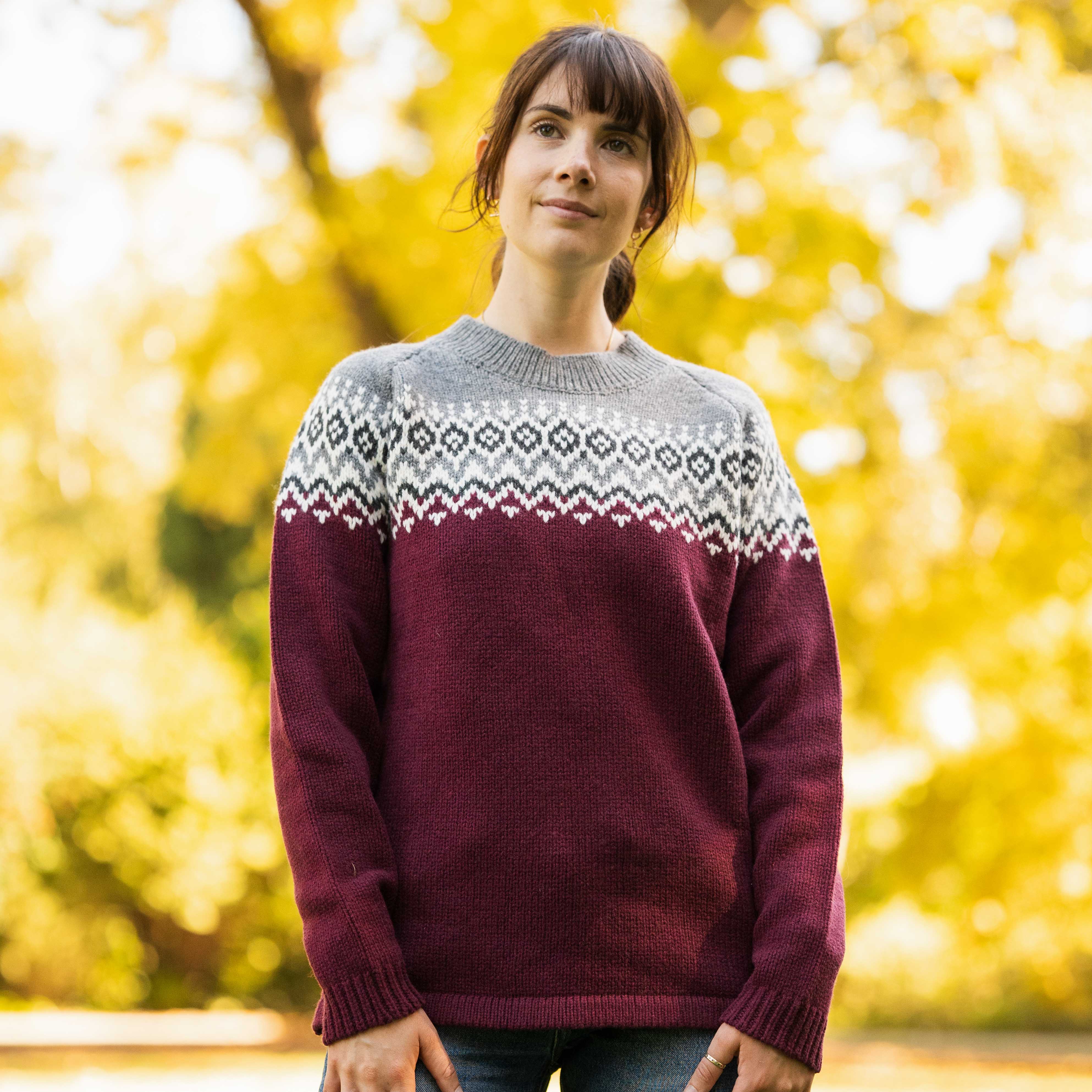 Womens Nordic Australian Lambswool Jersey - Mulberry
