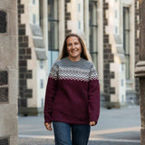 Womens Nordic Australian Lambswool Jersey - Mulberry