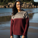 Womens Nordic Lambswool Jersey - Mulberry