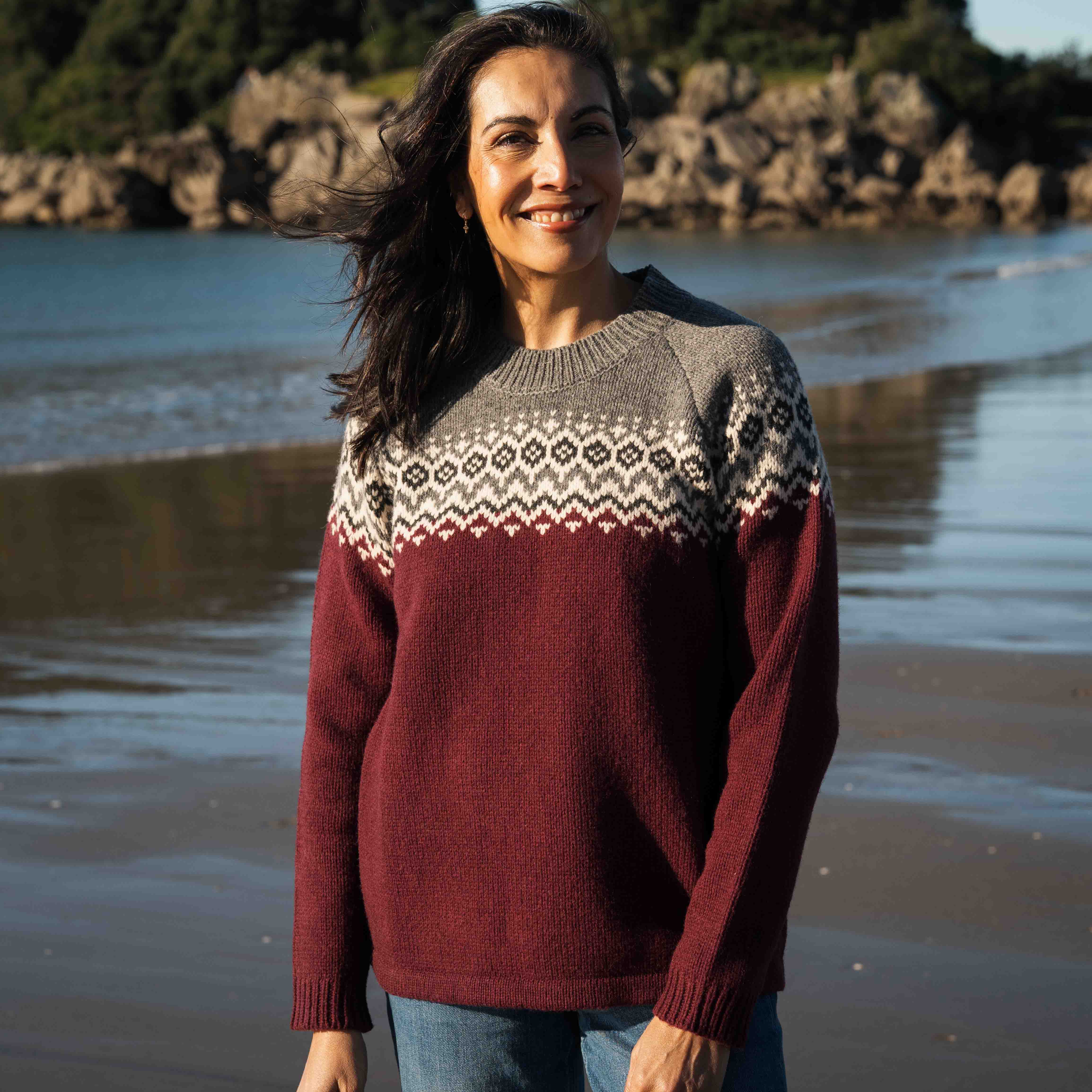 Womens Nordic Lambswool Jersey - Mulberry