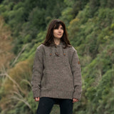 Women's Coastal NZ Wool Jersey - Natural Brown