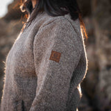 Womens Station Half Zip NZ Wool Jersey - Natural Brown