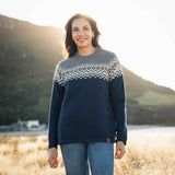 Womens Nordic Lambswool Jersey - Navy