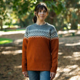 Womens Nordic Australian Lambswool Jersey - Rust