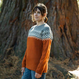 Womens Nordic Australian Lambswool Jersey - Rust