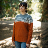 Womens Nordic Australian Lambswool Jersey - Rust