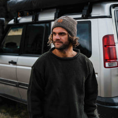 NZ Wool Mountain Beanie - Dark Natural Brown