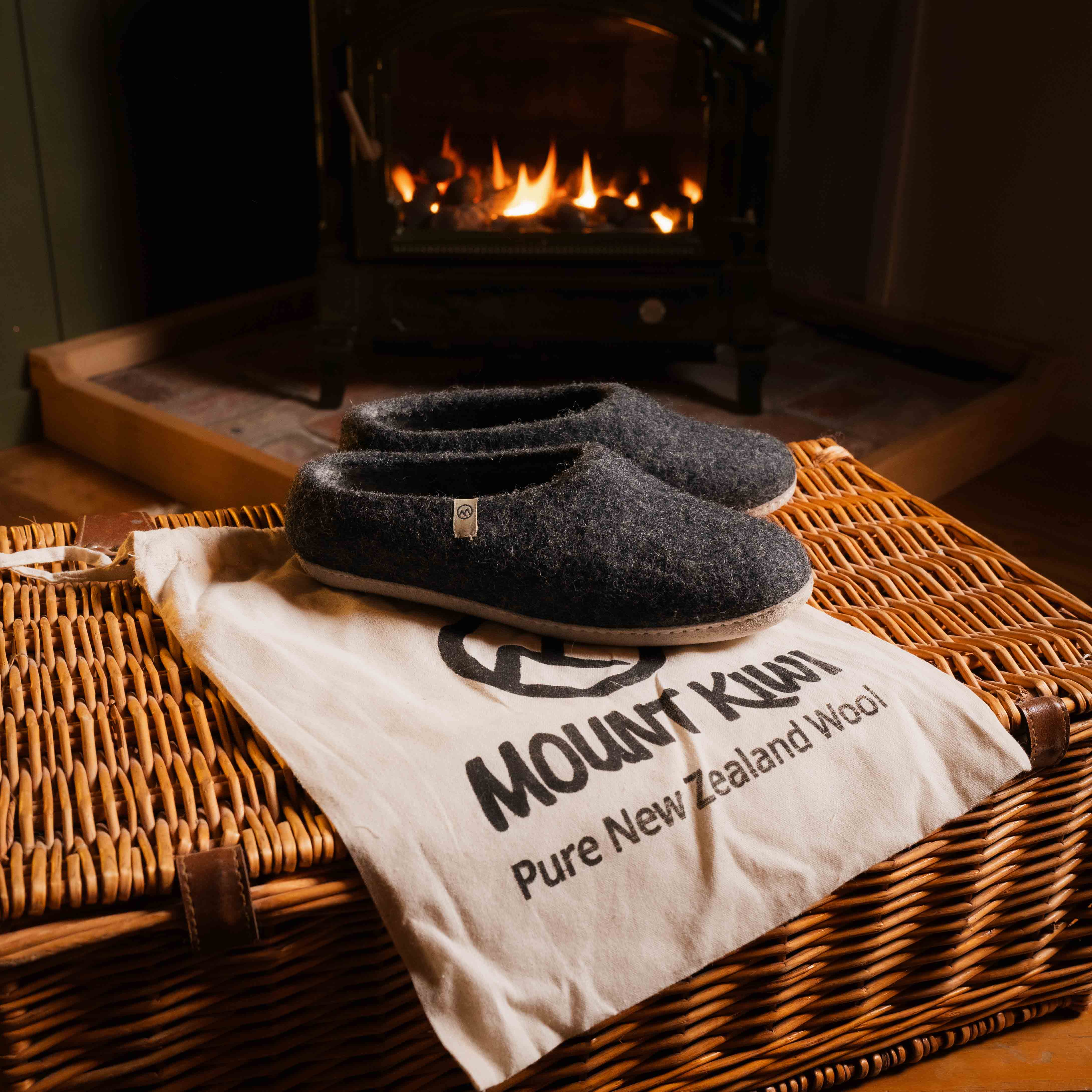 NZ Wool Slippers - Charcoal