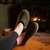 NZ Wool Slippers - Moss