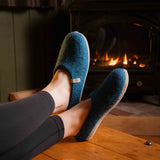 NZ Wool Slippers - Petrol