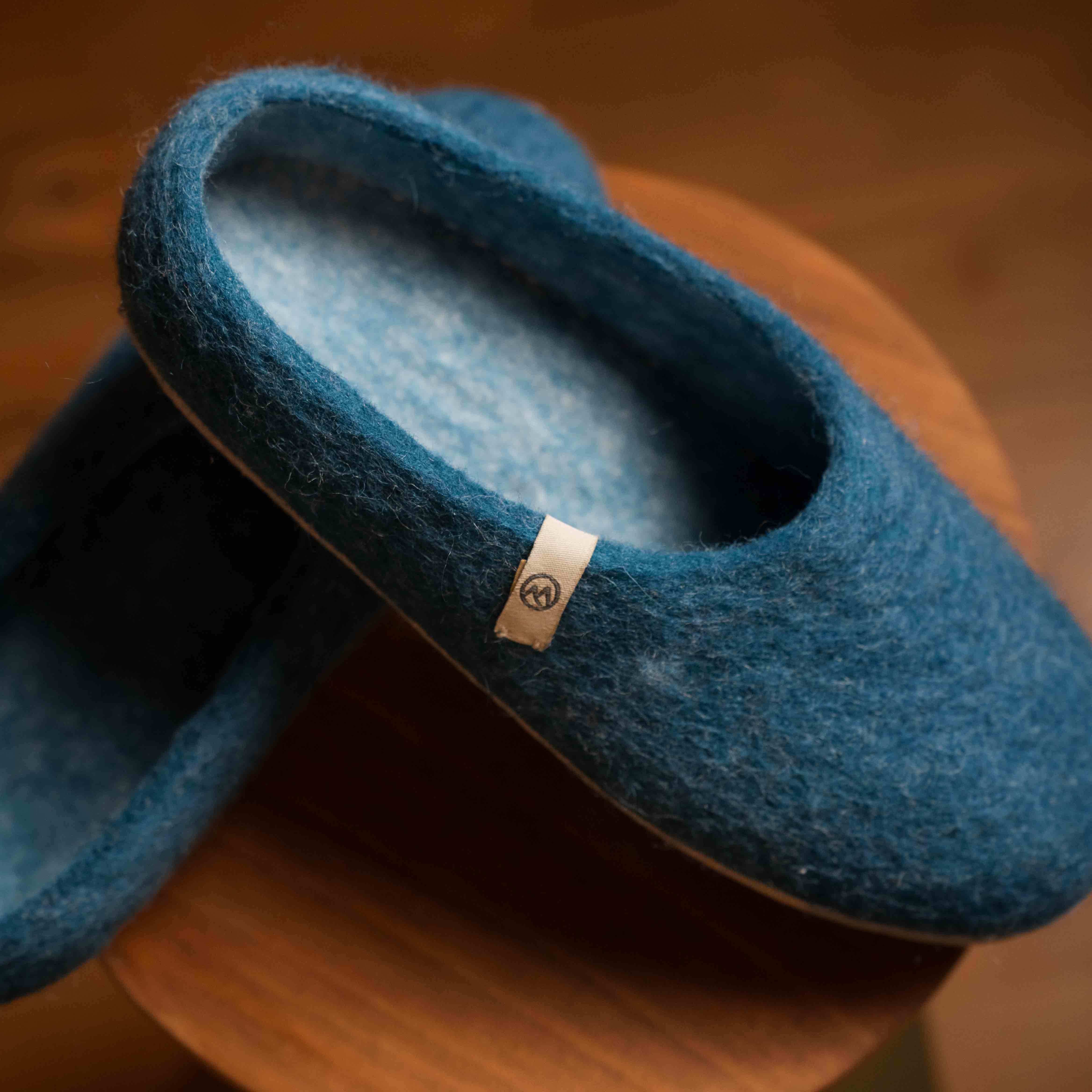 NZ Wool Slippers - Petrol