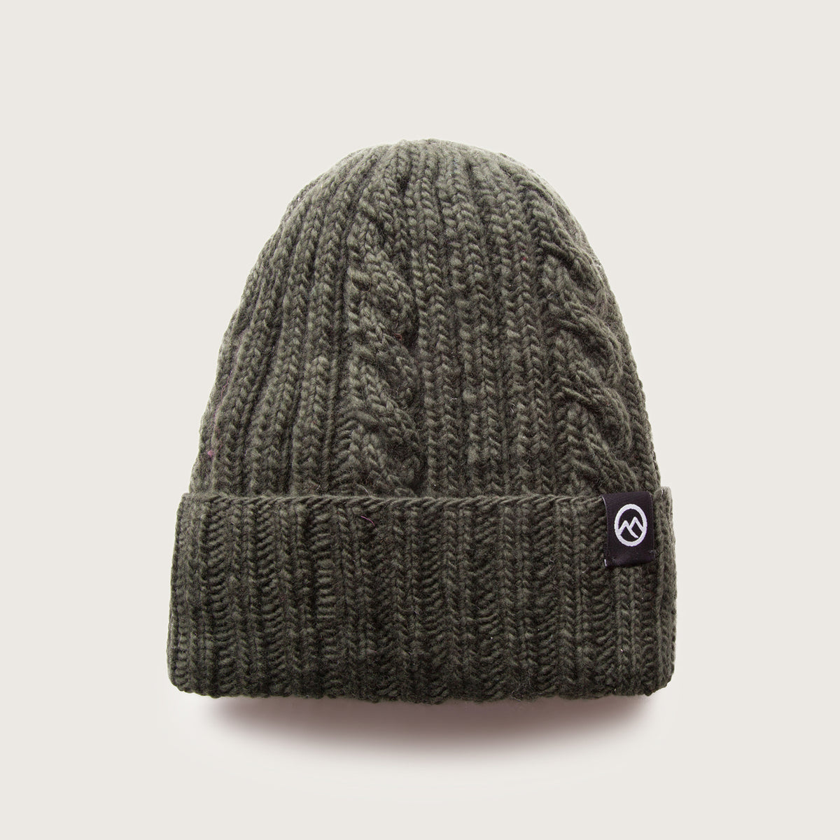 Merino Wool Cable Beanie - Forest