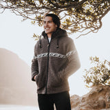 Men's Raglan Wave NZ Wool Jacket - Dark Natural Brown