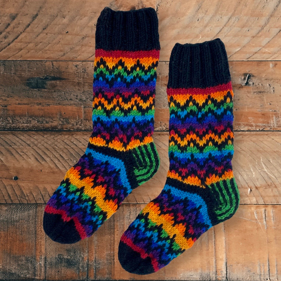 Knitted Wool Rainbow Socks