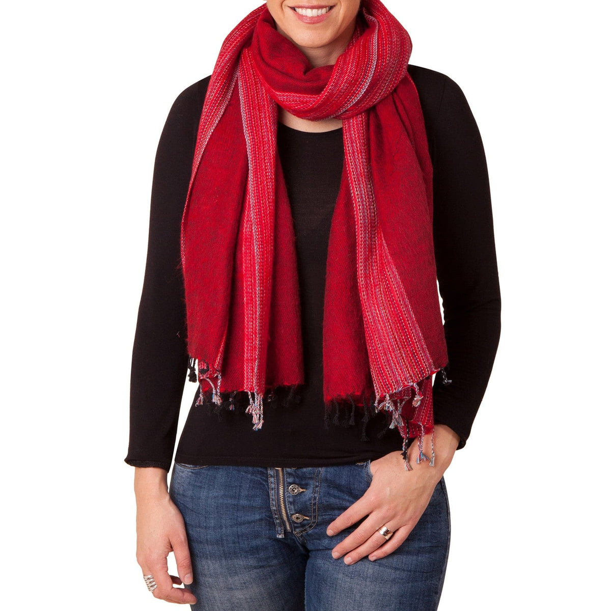 Sherpa Scarf/Shawl - Red