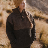 Station Half Zip Women - Charcoal Brown
