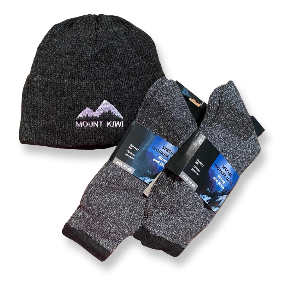 Wool Blend Work Socks | Mountain Wool Beanie Pack