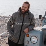 Men's Raglan Wave NZ Wool Jacket - Stone Grey